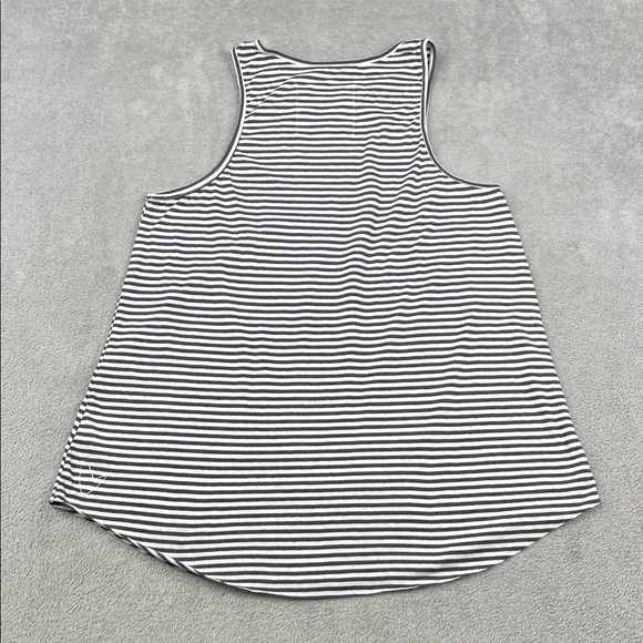 NEW Frank & Eileen S 100% Cotton White/Gray Striped Curve Hem Tank Top USA - Picture 6 of 9